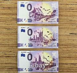 0 Euro Souvenir Banknote Anniversary Kuwait Oman Bahrain Set of3 Souvenirscheine