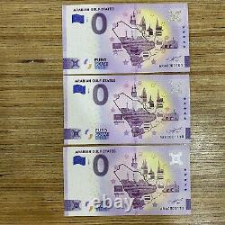 0 Euro Souvenir Banknote Arabian Gulf States ARAC 2022 HOT Serial Numbers Set x3