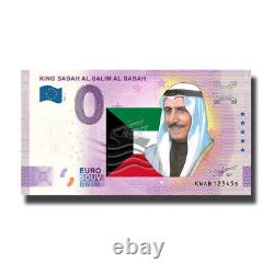 0 Euro Souvenir Banknote King Sabah Al Salim Al Sabah Colour Kuwait KWAB 2022 x2