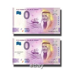 0 Euro Souvenir Banknote Set of2 King Sabah Al Salim Al Sabah Kuwait KWAB 2022-1