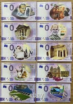 0 Euro Souvenir Banknotes Reseller Pack 4 of 22 Colour Designs total 110pcs