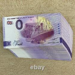 0 Zero Euro Pound Banknote Bundle x100 Titanic 110th Anniversary GBAF 2021-1