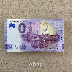 0 Zero Euro Souvenir Banknote Bundle x100 Thailand THAA 2021-1 Uncirculated