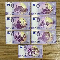 1965 0 Euro Souvenir Banknotes Lot of 15 with Birthdate 1965 Special Number