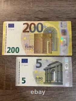 2 set Banknote European Union 200+5 euro. Currency Bill Note. 2 bills Circulated