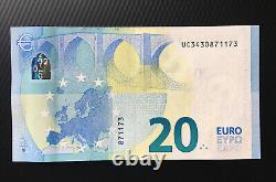 20 euro banknote 2015 UNC P-22U Prefix UA-UF FRANCE SIGN DRAGHI FULL SERIES 6