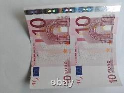 2002 European 10 Euro Pair 2pc Uncut Banknote