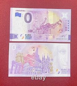 35pcs/set 0 Euro Banknote (UNC) World Cup 2022 Qatar 32 Teams & 3 FiFa