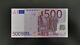 500 Euro Banknote Bill European Union / 500 Euros Prefix (x) Jean-claude Trichet