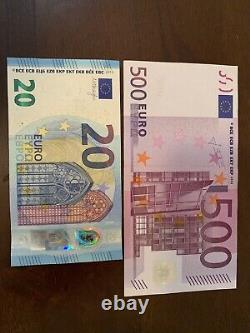 500 euro banknote 2002 Series. 500 + 20 Euro Cir. Banknotes. 520 Euros Total. H
