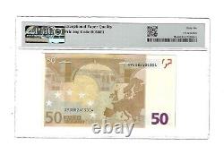 66 EPQ PMG 50 Euro 2002 Germany EU Banknote Sign. M. Draghi Prefix X # ZZZ17x