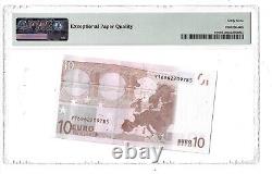 69 EPQ PMG 10 Euro 2002 Greece EU Banknote Sign. J. C. Trichet Prefix Y # ZZZ9y