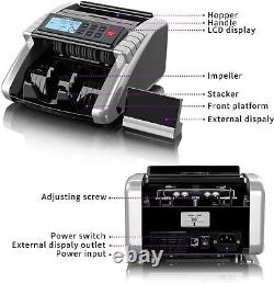 Aneken Coin Counter with Tally, Dollar, Euro, Counterfeit Detection Note Counter