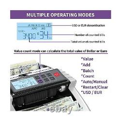 Aneken Money Counter Machine with Value Count, Dollar, Euro UV/MG/IR/DD/DBL/H