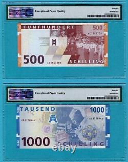 Austria (Pre Euro) 500 & 1000 Schilling 1997 P154, P155 UNC PMG GEM66EPQ