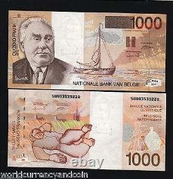 Belgium 1000 1,000 Francs P-150 1998 Euro Boat Unc Money Bill Belgian Bank Note