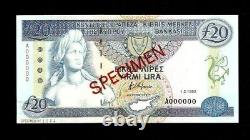 CYPRUS 20 POUNDS P-56 1992 Specimen A 000000 UNC EURO ART BOAT MONEY BANK NOTE