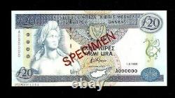 CYPRUS 20 POUNDS P-56 1992 Specimen A 000000 UNC EURO ART BOAT MONEY BANK NOTE