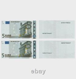 ECB BCE Euro Banknote Austria 2002 2x 5 Error Print + Wrong Serial