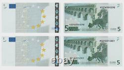 ECB BCE Euro Banknote Spain 2002 2x 5 Error MISPRINT RARE