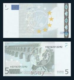 ECB BCE Euro Banknote Spain 2002 2x 5 Error MISPRINT RARE