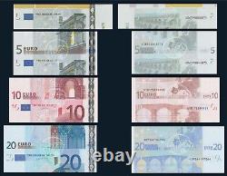 ECB BCE Euro Germany 2002 5,5,10,20 4 Banknotes ERROR Wrong Cut