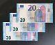 European Union 20 Euro 2015 Unc? Banknotes With Consecutive Serial # Seldom
