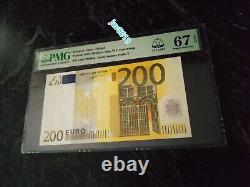 Euro 200 Banknote Pmg 67? W. F. Duisenberg Finland 2002 L Very Rare
