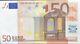Euro 50 Euro Banknote. Single 50 Euro 2002 Series Uncirculated Bill Currency Eur