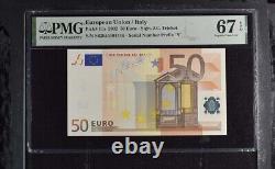 Euro 50 Euro Italy 2002 P 11 s Prefix Superb Gem UNC PMG 67 EPQ