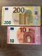 European Union 200+10 Euro Banknote Cir. 2 Bills 200-10 Eur. Europeancurrency