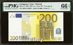 European Union Finland 200 Euro 2002 Sign. Duisenburg Pick-6L GEM UNC PMG 66 EPQ