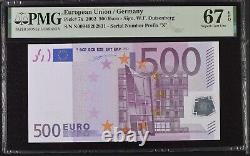 GERMANY 500 Euro 2002 X-serie, Duisenberg Sign, R001, PMG 67