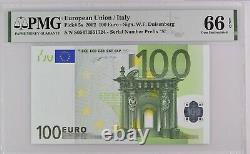 ITALY 100 Euro 2002 S-serie, Duisenberg Sign, PMG 66