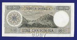 ITALY 100000 100,000 LIRE P100 a 1967 EURO MANZONI AUNC LAKE RARE Italian NOTE