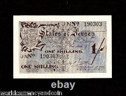 Jersey 1 Shilling P2 A 1941 Germany Euro Man Unc Rare German Occupation Banknote