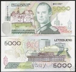 Luxembourg 5000 Francs P60 1996 Unc Euro European Duke Map Rare Money Bank Note