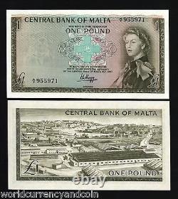 Malta 1 Pound P29 1967 Young Queen Rare Euro Unc Money Bill European Bank Note