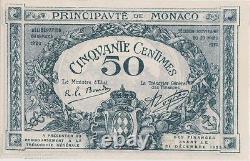 Monaco 50 Centimes 20.3.1920 P 3a Series A Uncirculated Banknote