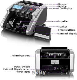 Money Counter Dollar Bill Euro UV/HLF/CHN Counterfeit Detection with LCD Display