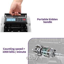 Money Counter Dollar Bill Euro UV/HLF/CHN Counterfeit Detection with LCD Display