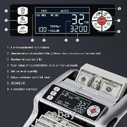 Money Counter Machine, Value Count, Dollar, Euro UV/MG/IR/DD Cash Counterfeit De