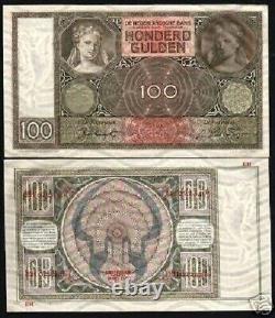 Netherlands 100 GULDEN P-51B 1941 Pre Euro UNC Dutch World Currency RARE NOTE