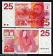 Netherlands 25 Gulden P-92 1971 Rare 11 Digit Euro Unc Design Money Dutch Note