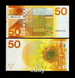 Netherlands 50 Gulden P-96 1982 Pre Euro Map Unc Rare Dutch Money Bill Banknote