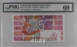 Netherlands (Pre Euro) 25 Gulden 1989 P100 UNC / PMG Superb GEM69EPQ