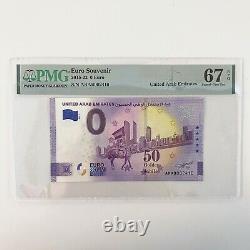 PMG 67 Superb Gem Unc 0 Euro Souvenir Banknote United Arab Emirates ARAB002410
