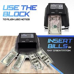Portable Counterfeit Bill Detector Machine, Automatic 4-Way Direction USD & Euro