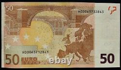 RARE! N9 SLOVENIA 50 Euro 2002 H-serie UNC, DRAGHI Sign, Printer R051