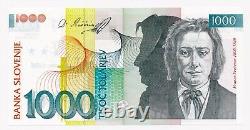 SLOVENIA banknote 1000 Tolarjev 1.3.2006. Euro exchange overprint